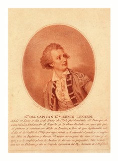 Capitan dn. Vincente Lunardi. Nesmith, pinxt. ; Burke, fecit.