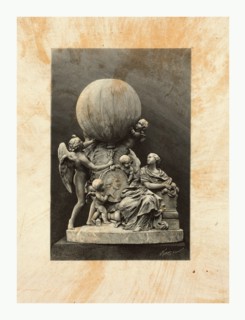 Model of a statue dedicated to French balloonists, Joseph and Etienne Montgolfier, featuring a