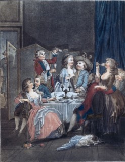 The evening meal by Jean Baptiste Huet, 1745-1811, french artist of the second half of the 18th