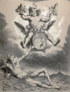 Father Rhine in 1857, Germany, 19th century, food and drink, liszt gourmet archive, wine-barrel,