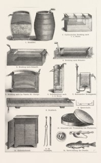 Fish production, fish farming, aquaculture, aquafarming, around 1890, 19th century, liszt gourmet