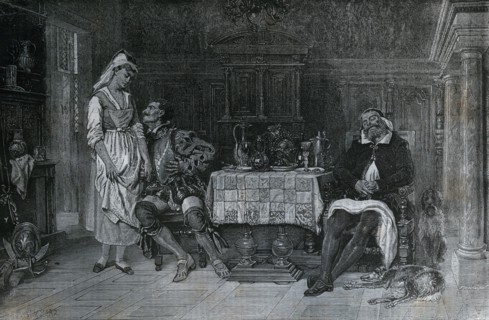 The good motive by Auguste Hadamard, 1823 - 1886, French, salon of beaux arts, 1880, 19th century,