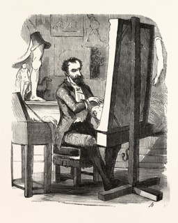 M. Dermilly painter by Bertall, 1820-1882, Paris, Soyons, France, Europe, 19th century. According
