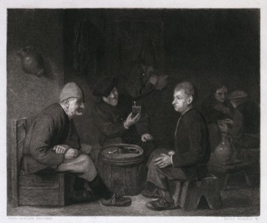 Tasting the wine by Adriaen Brouwer, 1605-1638, Flemish genre painter, Belgium, Holland. drinking