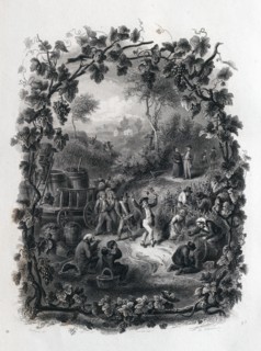 The grapes harvest in france by Daubigny. food and drink,  wine, winemaking, winery, grape,