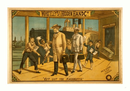Whiteley's Original Hidden Hand Co. by Jno. B. Jeffery Pr. & Eng., 1884, woodcut, color