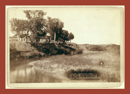 Beautiful view. The Bar (-T) Tee Ranch located on Hat Creek, about 13 miles from Hot Springs, Dak.,