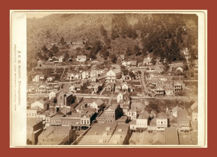Altitude. Part of Deadwood as seen from big flume, showing steps, stairways, and roads from store