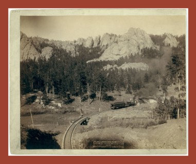 Horse Shoe Curve. On Burlington and Missouri River R'y. Buckhorn Mountains in background, John C. H