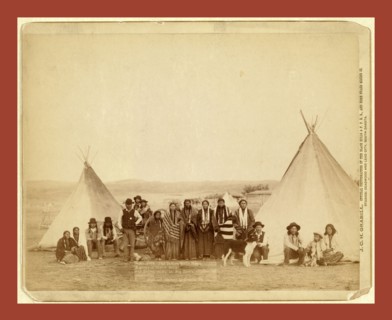 The Indian Girl's Home. A group of Indian girls and Indian police at Big Foot's village on