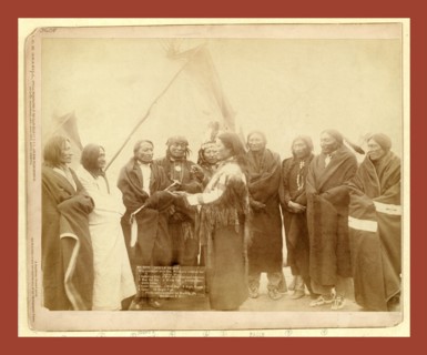 Indian chiefs who counciled with Gen. Miles and setteled [sic] the Indian War --  Standing Bull,