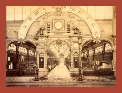 Entrance to the horological exhibit in the Palace of Diverse Industries, Universal Exhibition,