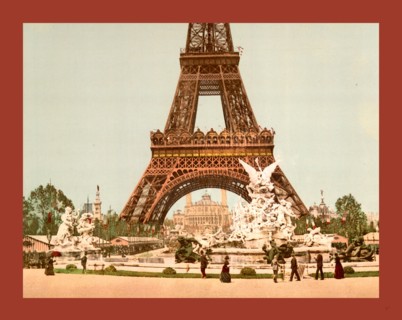 Eiffel Tower and fountain, Exposition Universal, 1900, Paris, France, between ca. 1890 and ca. 1900