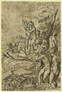 Nymphs bathing / AA [monogram of Andrea Andreani], between 1500 and 1530, printed 1605. Carpi, Ugo