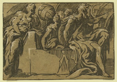 The philosopher Diogenes and the allegory of astronomy, between 1530 and 1550. Trento, Antonio da,