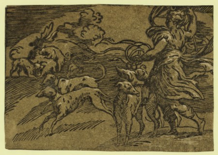 Diana hunting the stag, between 1530 and 1550. Trento, Antonio da, approximately 1508-approximately