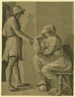 Raphael and his beloved, Carpi, Ugo da, 1480 approximately 1532, Date Created between 1500 and
