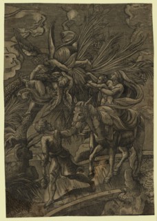 The flight into Egypt, Raphael, 1483, 1520, angels pulling a tree within the reach of the infant