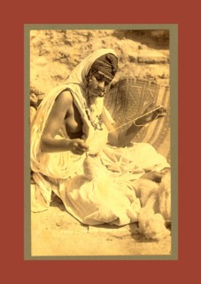 Types Algerians, wool spinner, Neurdein brothers 1860 1890, the Neurdein photographs of Algeria