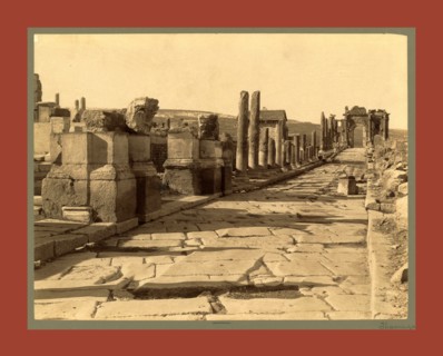 Roman ruins Thamugas, triumphale Way, Algiers, Neurdein brothers 1860 1890, the Neurdein