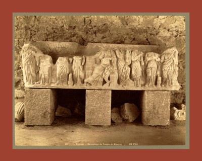 Tebessa, Sarcophagus of the Temple of Minerva, Algiers, Neurdein brothers 1860 1890, the Neurdein