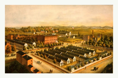 Douglas & Stanton Hospitals, Washington,D.C., lith. & print. by Chas. Magnus, N.Y.. circa 1864, US,