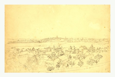Boston, Charlestown & Bunker Hill as seen from the fort at Roxbury, 1828 by John Rubens