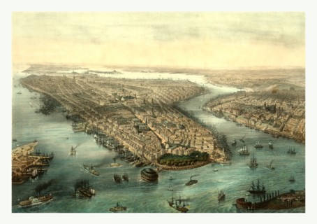 New York and Brooklyn by Theodore Muller, 1819 1879, US, USA, America