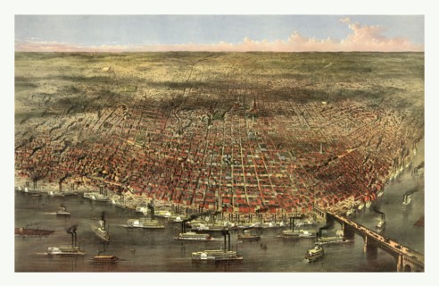 The city of St. Louis by Currier & Ives, circa 1874