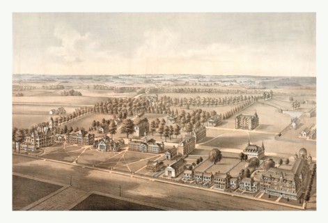 Princeton College, Princeton, N.J. designed by W.M. Radcliff, lith. by Thos. Hunter, circa 1875,