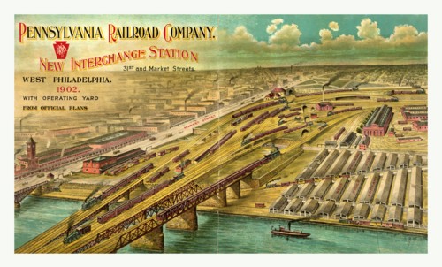 New interchange station, 31st and Market streets, West Philadelphia, 1902, with operating yard,