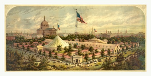 Buildings of the Great Central Fair, in aid of the U.S. Sanitary Commission, Logan Square,