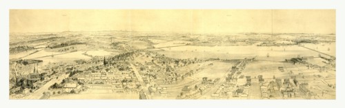 Vicinity of Boston, from Bunker Hill monument, 1853 by james Smillie, 1807 1885, US, USA, America