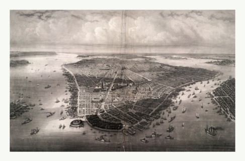 New York, painted by Heine, J. Kummer & DÃ¶pler, engraved by Himely, circa 1851, US, USA, America