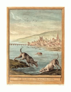 Elie du Mesnil after Jean Baptiste Oudry (French, born 1726 or 1728 ), Les deux chiens et l'ane