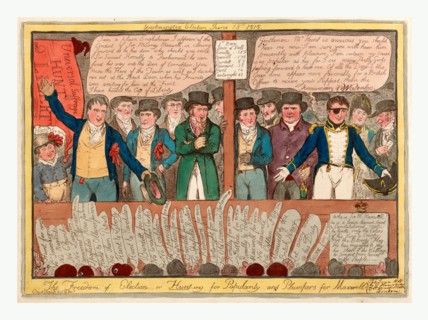 The freedom of election or hunt-ing for popularity and plumpers for Maxwell, Cruikshank, Robert,