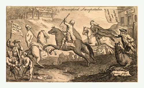 Brentford Sweepstakes. All coursers the first heat with Vigour Run. But 'tis with whip & spur the