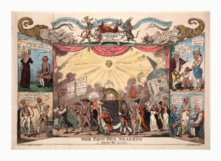 The cowpox tragedy, scene the last, Cruikshank, George, 1792-1878, artist, London, 1812, Funeral