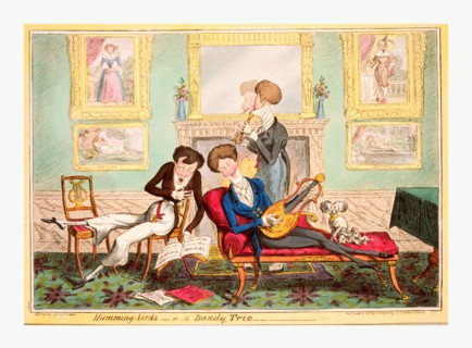 Humming birds or a dandy trio, Cruikshank, George, 1792-1878, artist, London, 1819, three