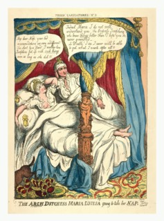 The arch dutchess Maria Louisa going to take her NAP, 1810, the young Archduchess Maria Louisa,