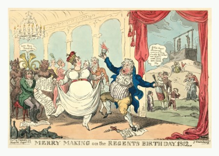 Merry making on the regents birth day, 1812, Cruikshank, George, 1792-1878, etcher, 1812, George,