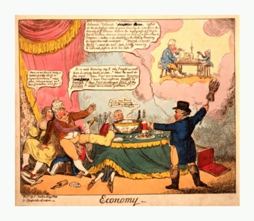 Economy, Cruikshank, George, 1792-1878, artist, London, engraving 1816,  Brougham, in the guise of