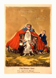The modern Circe or a sequel to the petticoat, engraving 1809, Mrs. Mary Anne Clarke, wearing the