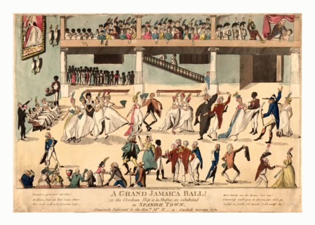 A Grand Jamaica ball or the Creolean hop a la muftee, as exhibeted in Spanish Town, Holland,