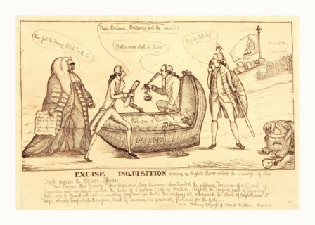 Excise inquisition erecting by English slaves under the scourge of their task-masters the excise