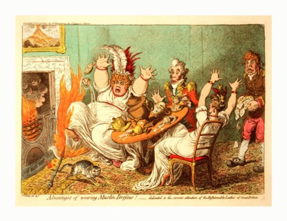 Advantages of wearing muslin dresses!, Gillray, James, 1756-1815, engraver, [London] : H. Humphrey,