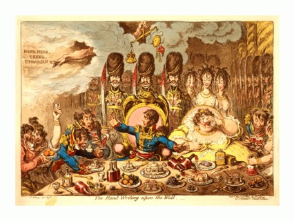 The hand-writing upon the wall, Gillray, James, 1756 1815, artist, London, 1803, Napoleon,