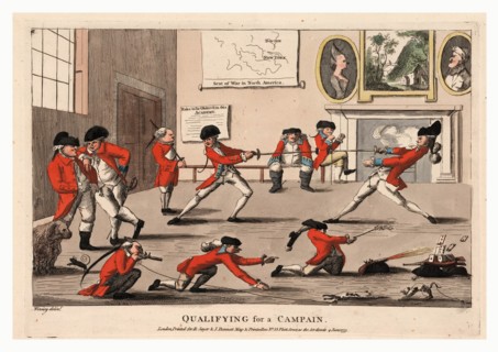 Qualifying for a campain, an interior view of a room at a military academy in which British