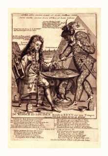 De ridder der Louisen doende de revu over zyne troupen, Goldsmit, Fredrich, artist, en sanguine