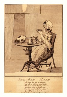 The old maid, en sanguine engraving
